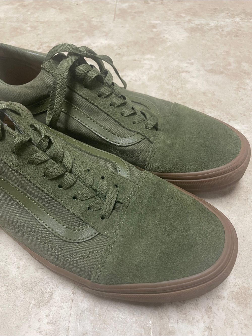 Men's Vans Old Skool winter moss Olive Green Suede Low-Top Sneakers - Picture 8 of 8